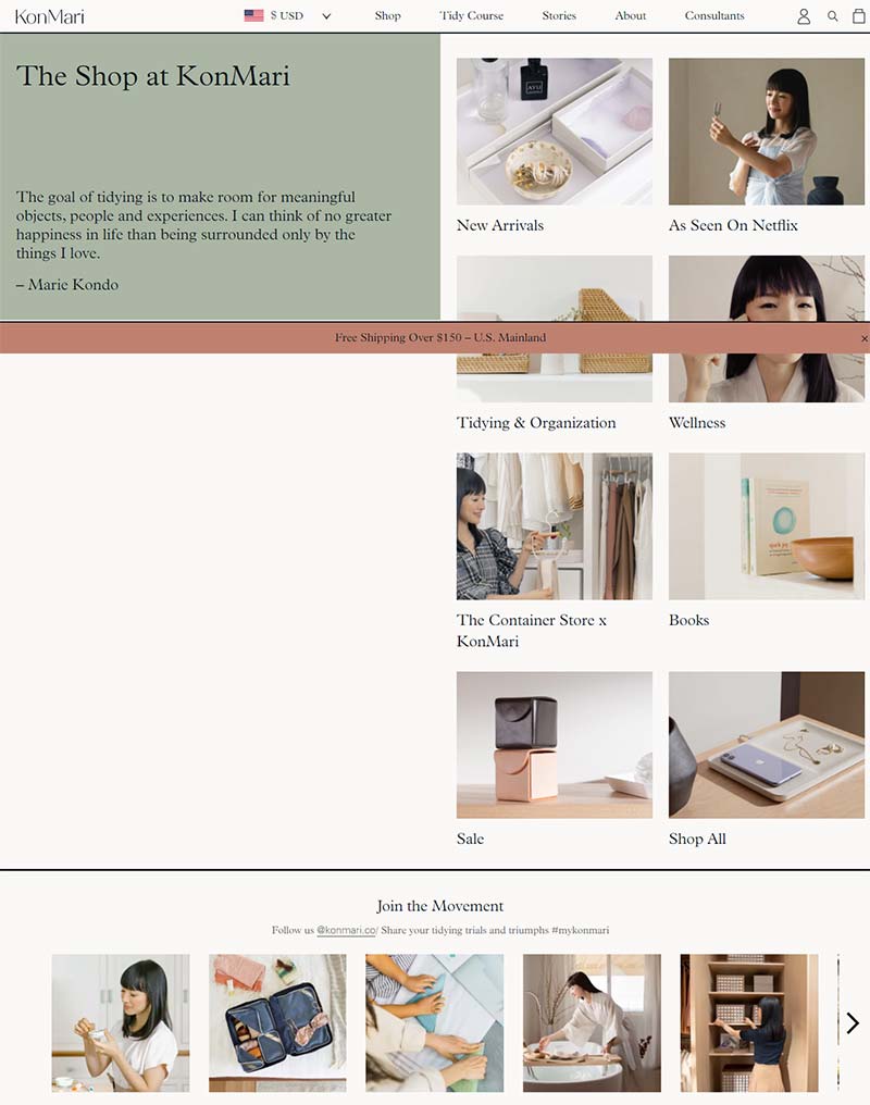 KonMari 美国生活方式品牌购物网站