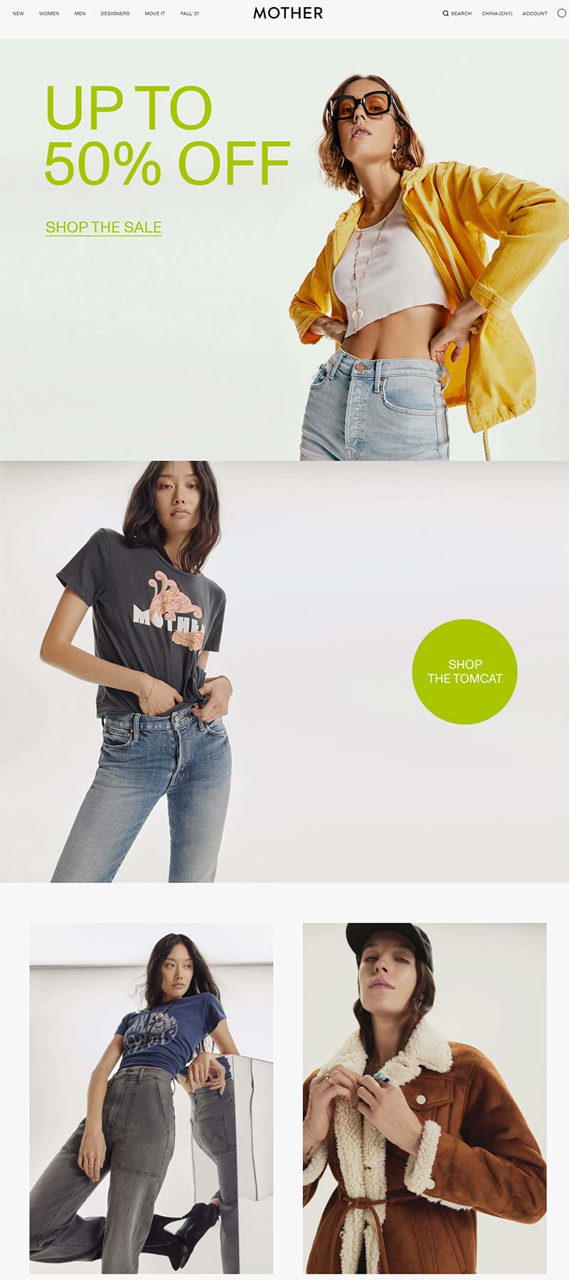 Mother Denim 美国牛仔裤品牌购物网站