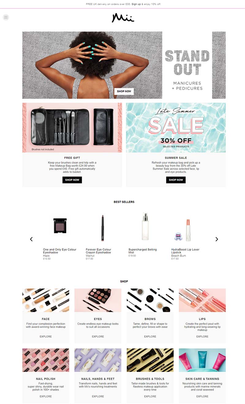 Mii Cosmetics英国矿物质护肤品牌购物网站