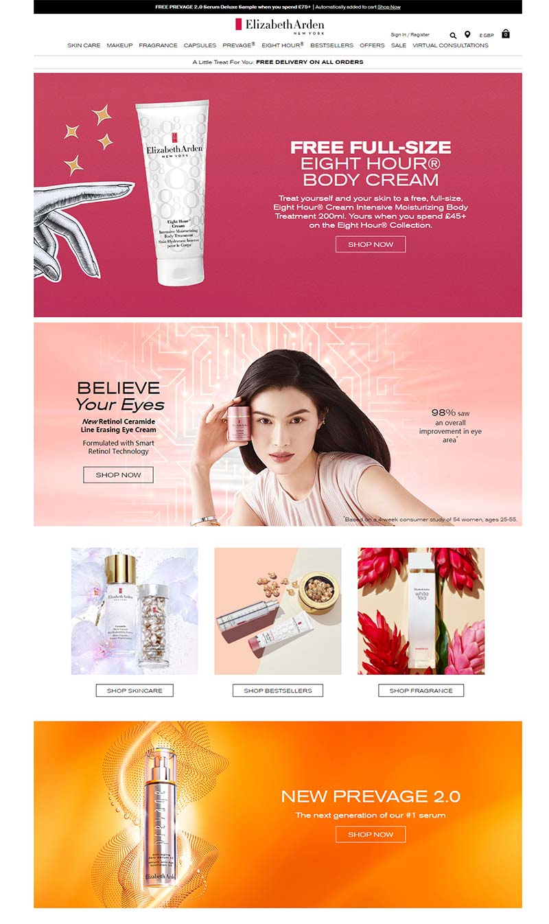 Elizabeth Arden UK 伊利莎白雅顿-美国护肤保养品牌英国官网