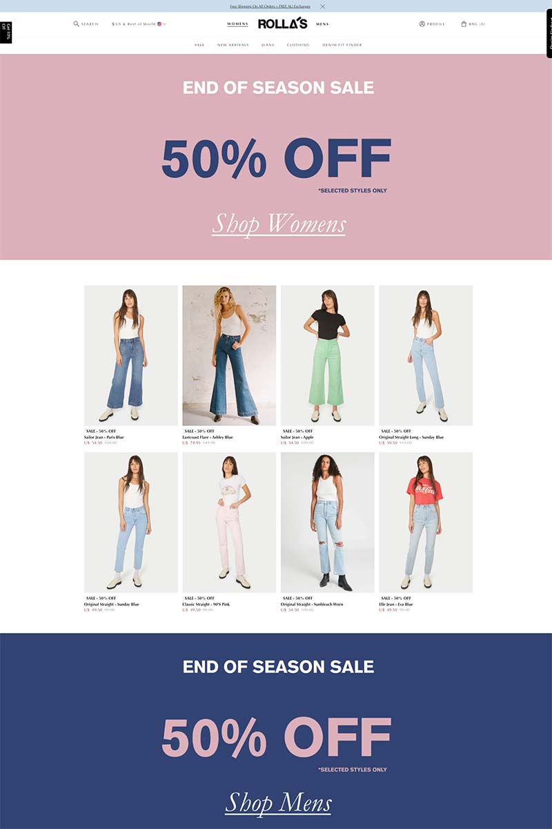 ROLLA'S Jeans 澳洲牛仔服饰品牌购物网站