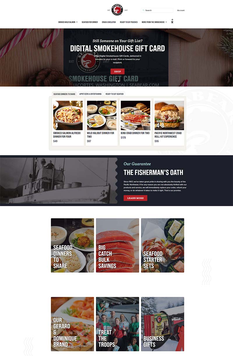 SeaBear 美国家庭海鲜食品购物网站
