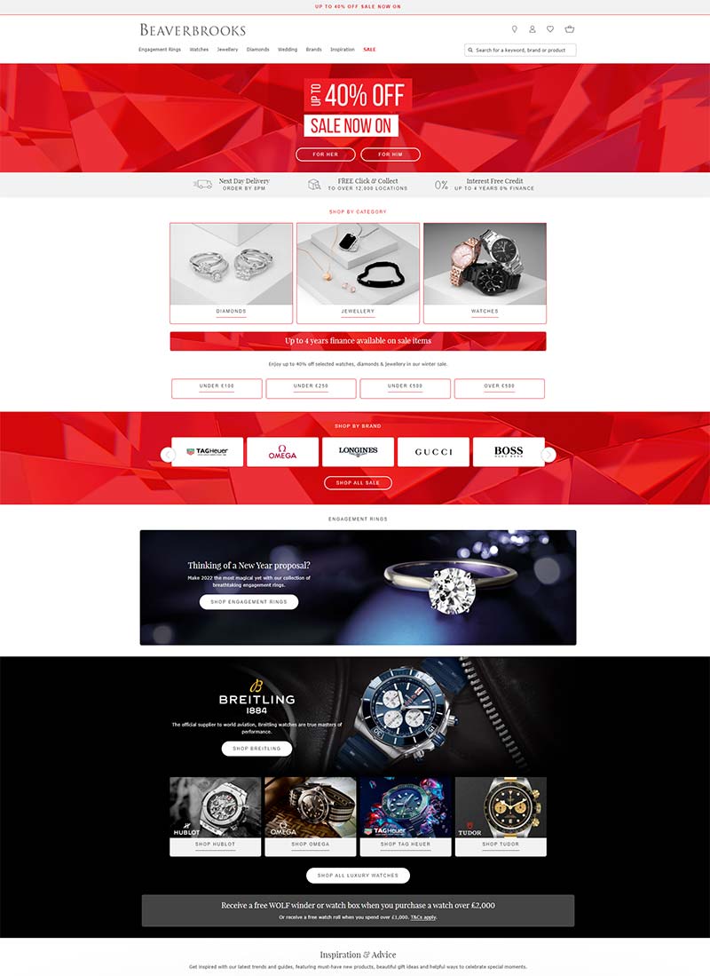 Beaverbrooks 英国珠宝饰品购物网站