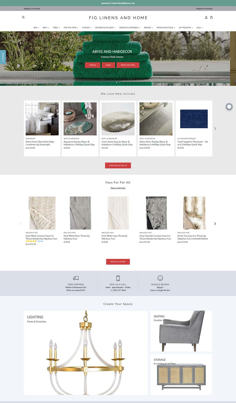 Fig Linens 美国居家生活产品购物网站