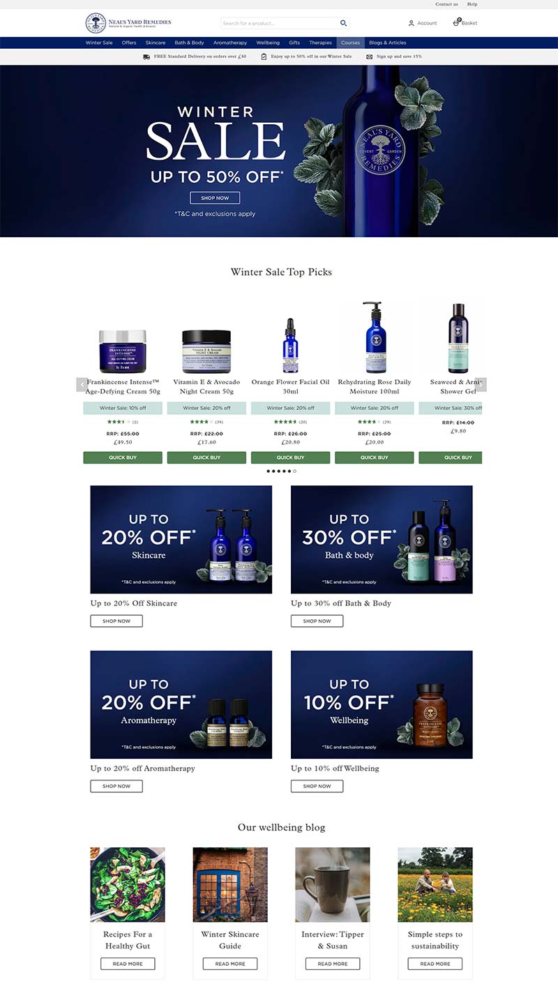 Neals Yard Remedies 英国天然有机护肤品牌购物网站