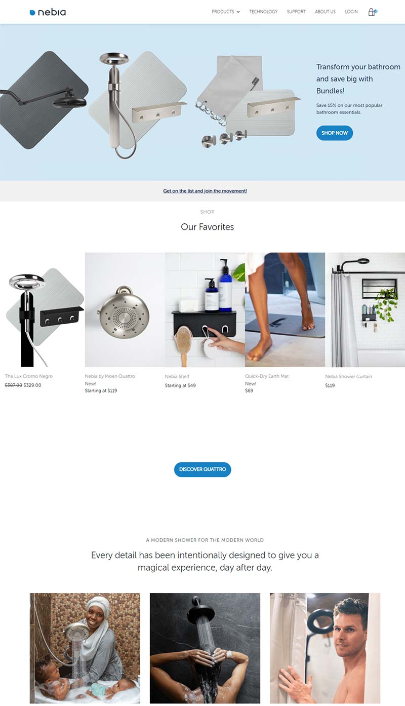 Nebia 美国专业淋浴产品购物网站