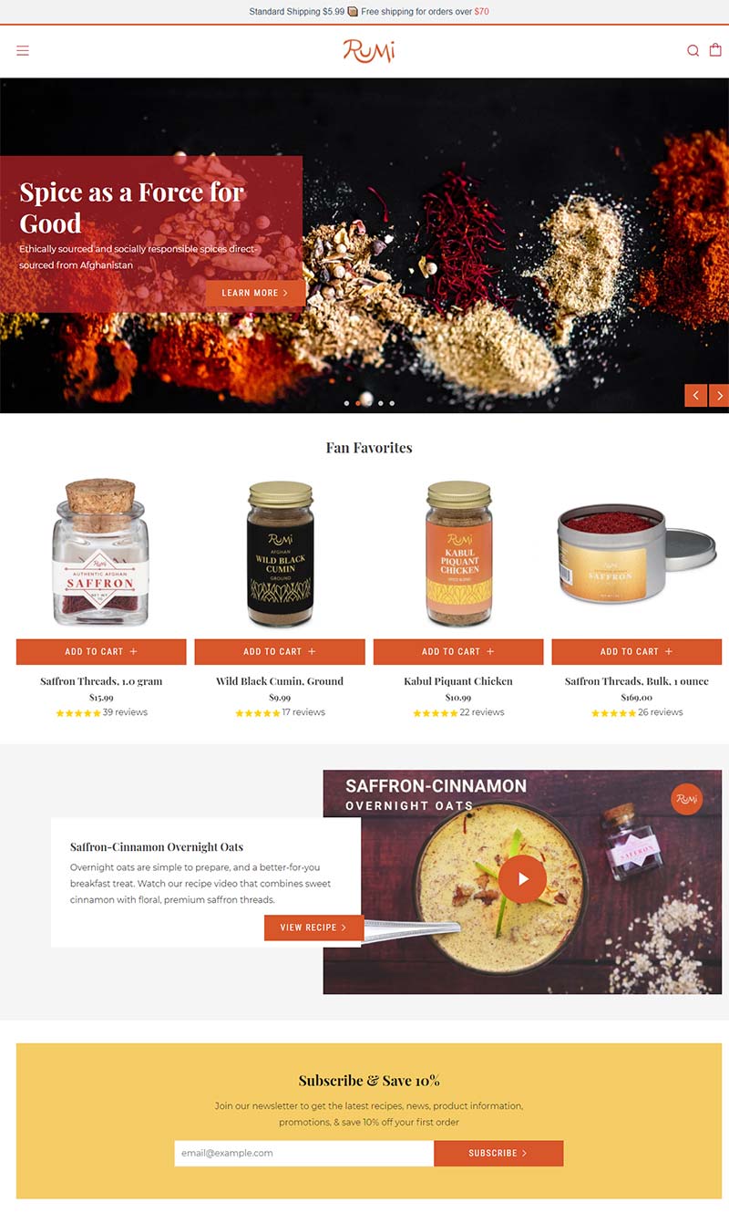 Rumi Spice 阿富汗烹饪香料购物网站