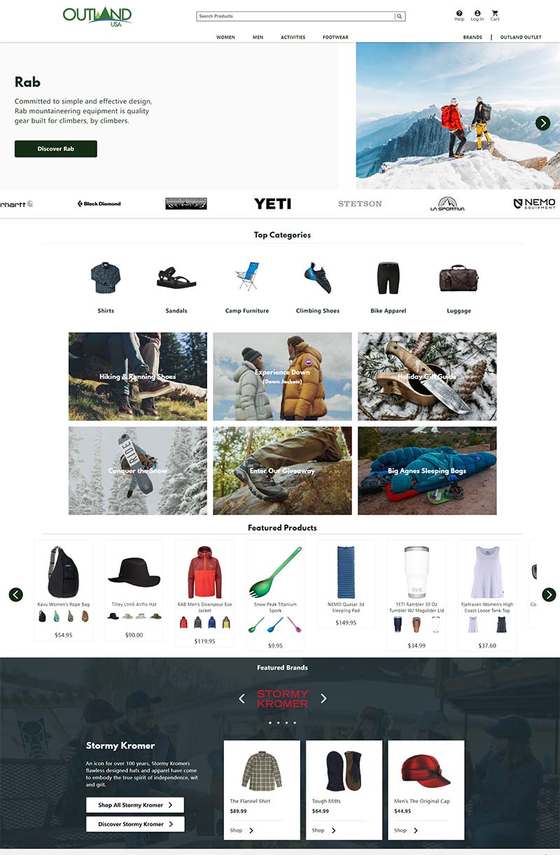 Outlandusa 美国户外运动装备购物网站