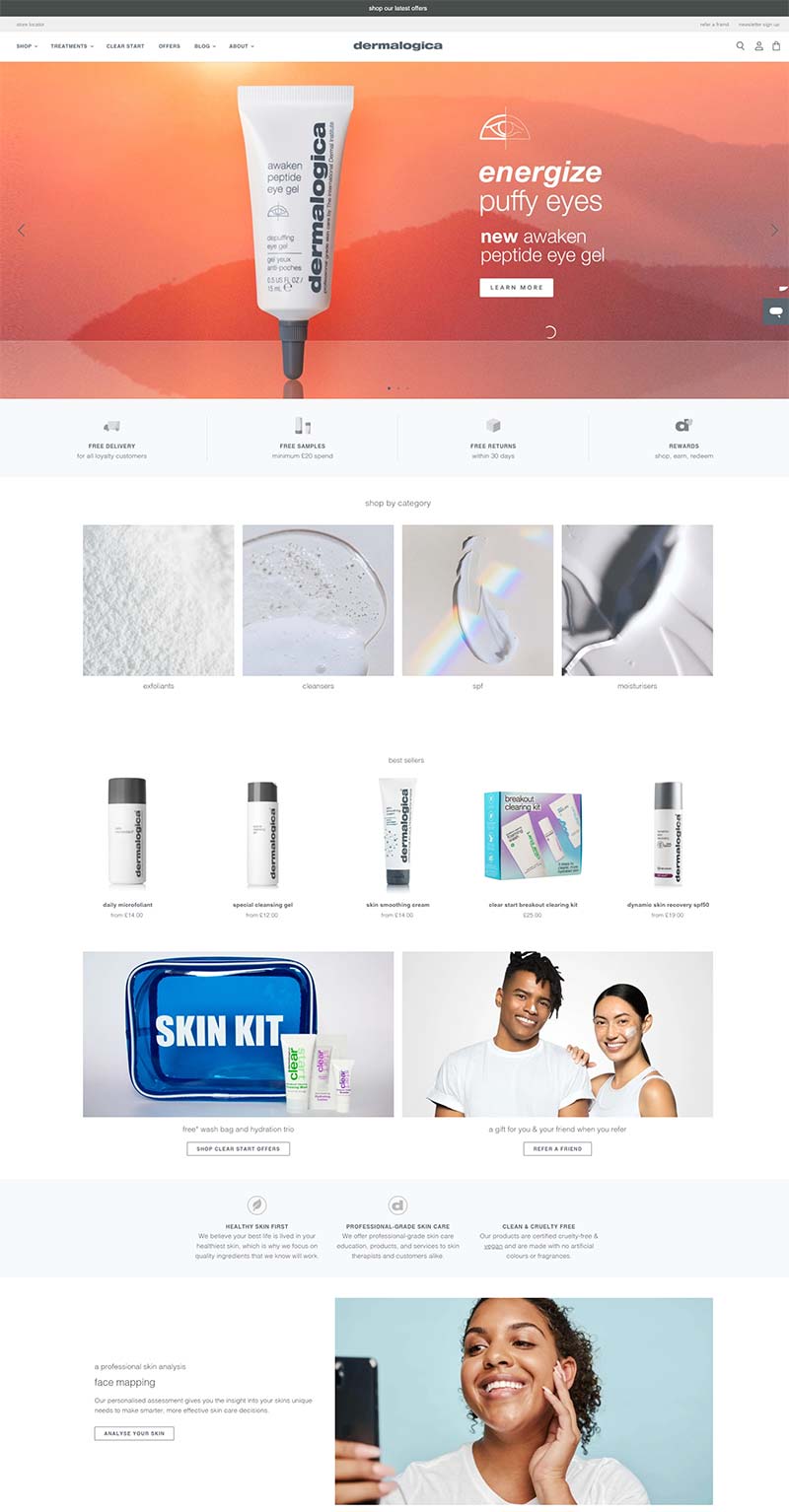 Dermalogica UK 美国专业护肤品牌英国官网
