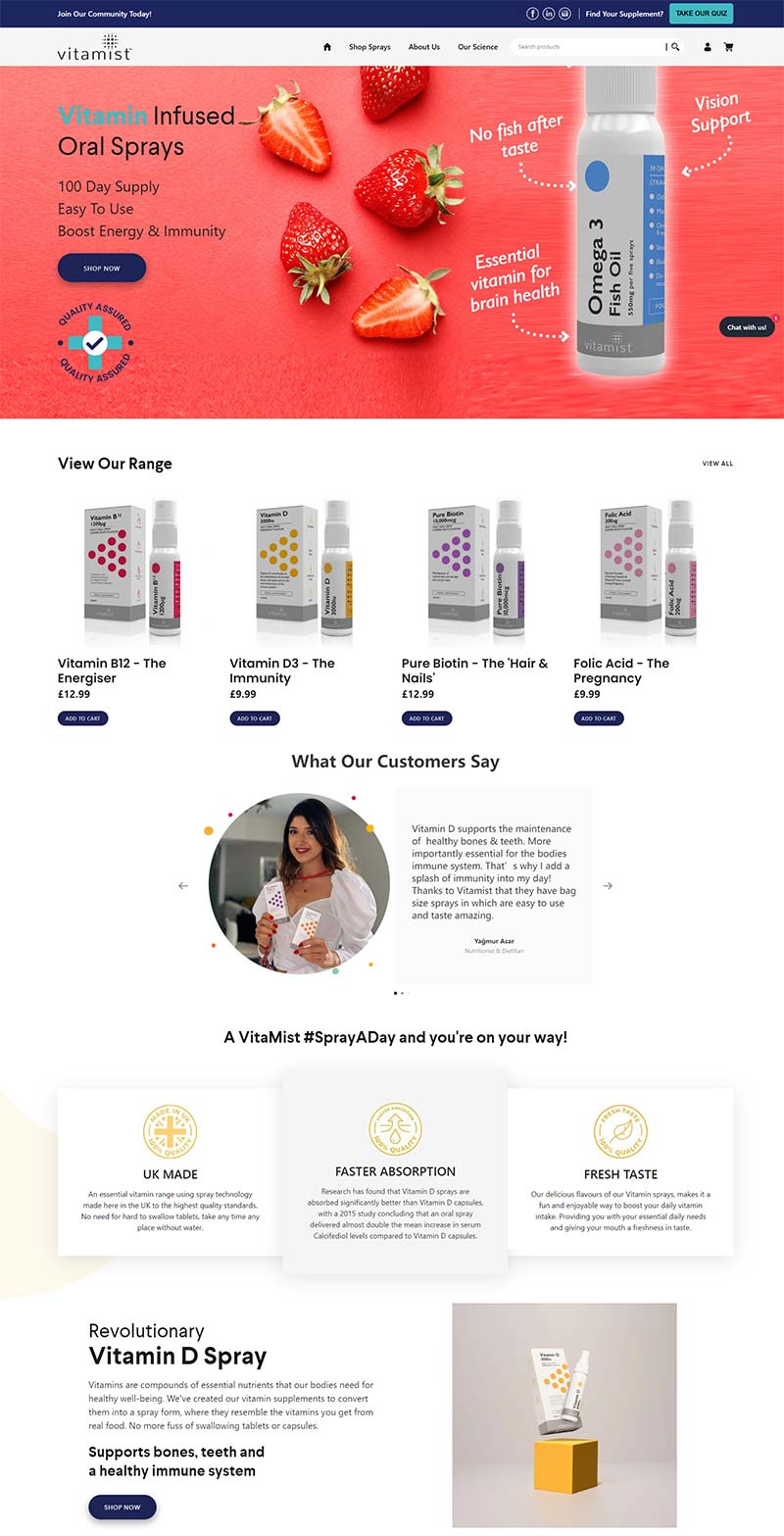 Vitamist 英国喷雾维生素补充剂购物网站
