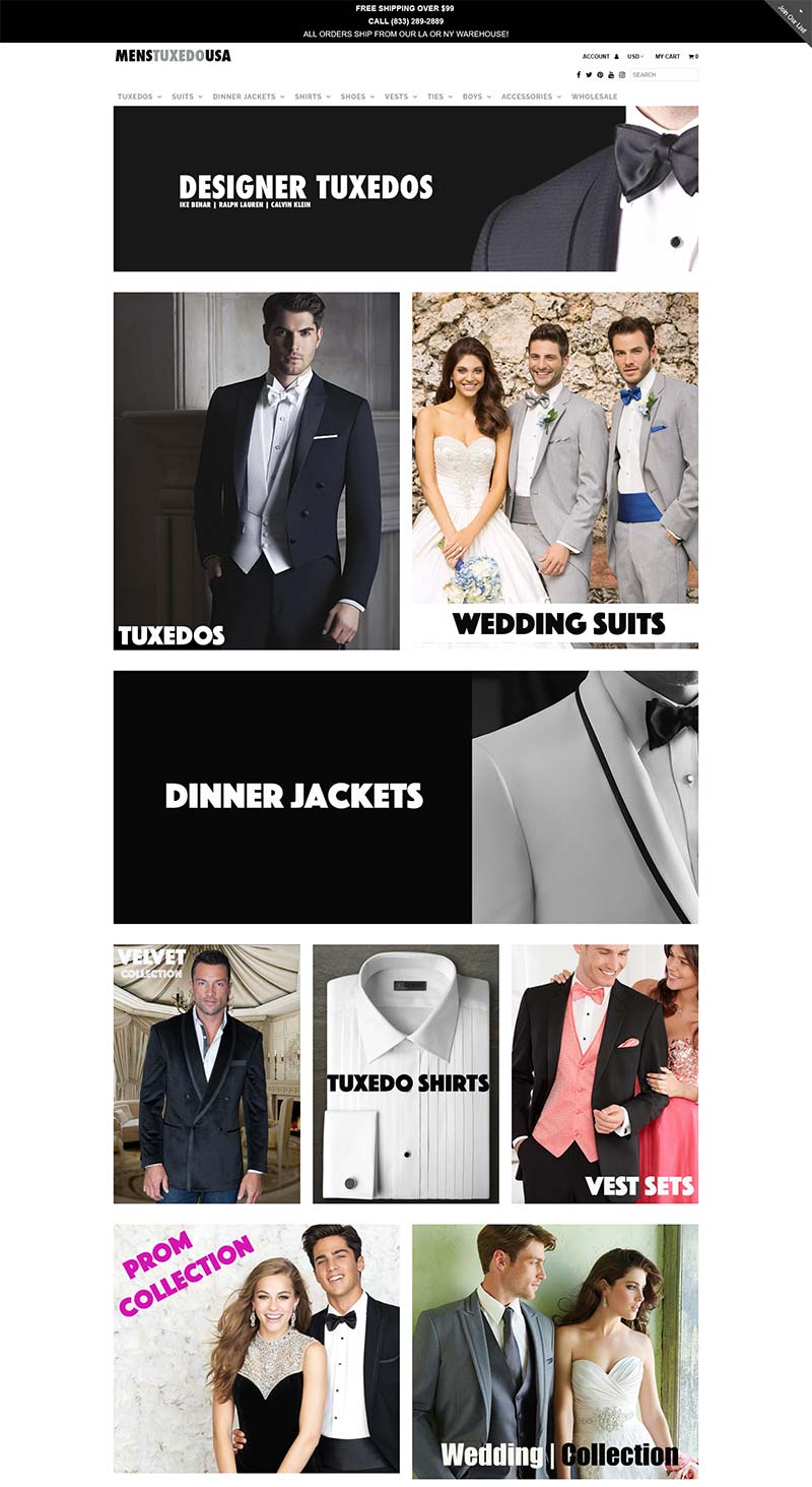 Mens Tuxedo Usa 美国男士西装品牌购物网站
