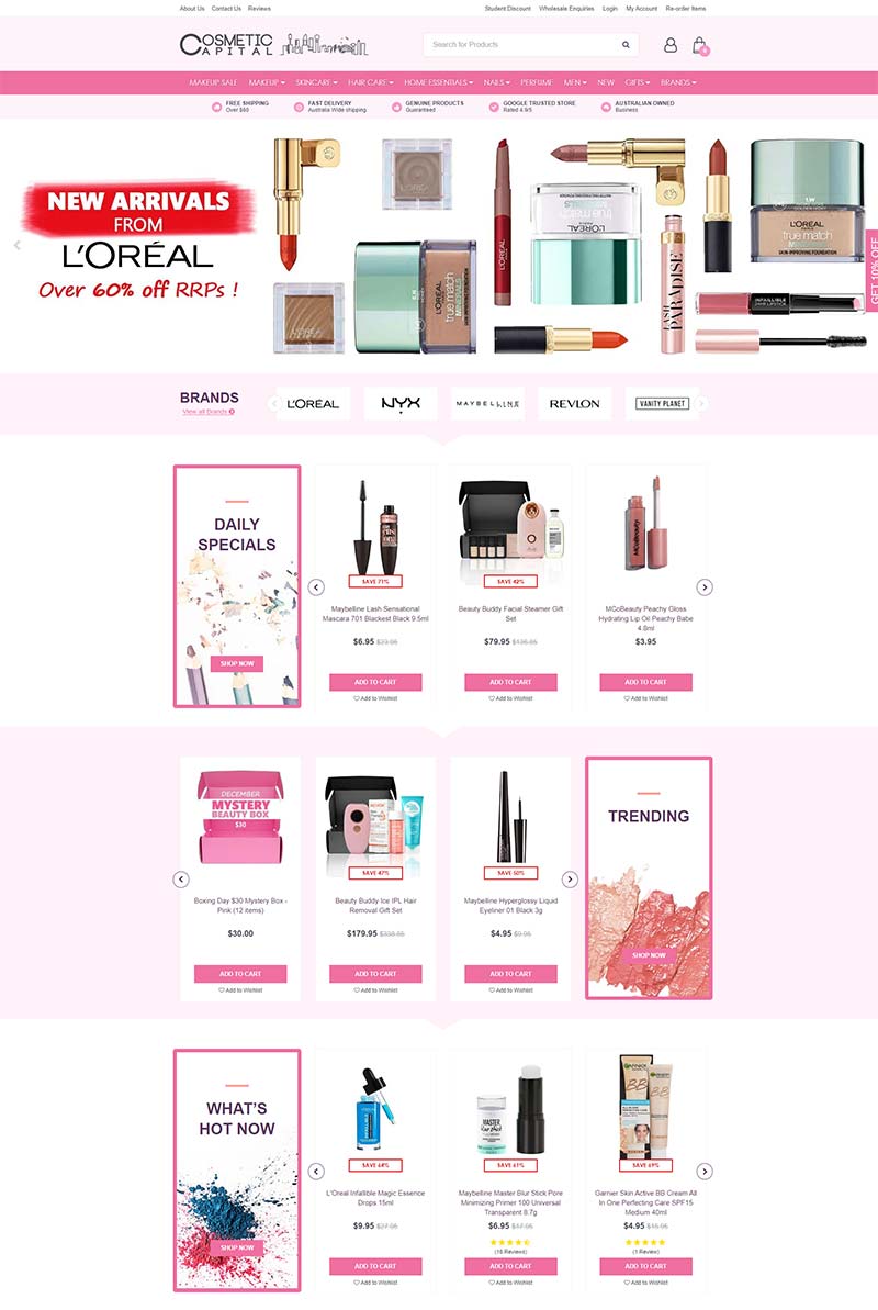Cosmetic Capital 澳大利亚美妆护肤品购物网站