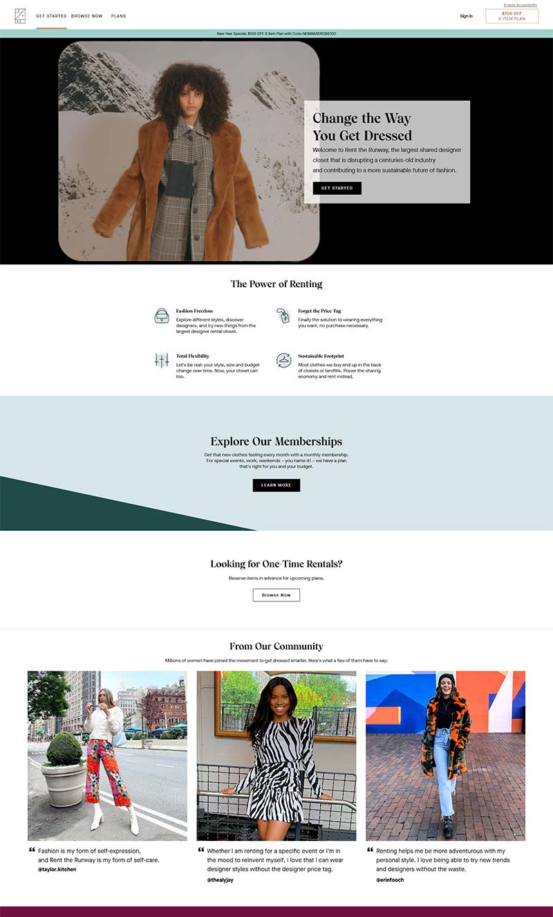 Rent the Runway 美国设计师服饰会员订阅网站
