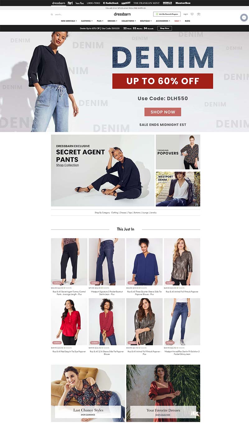 DressBarn 美国休闲女装品牌购物网站