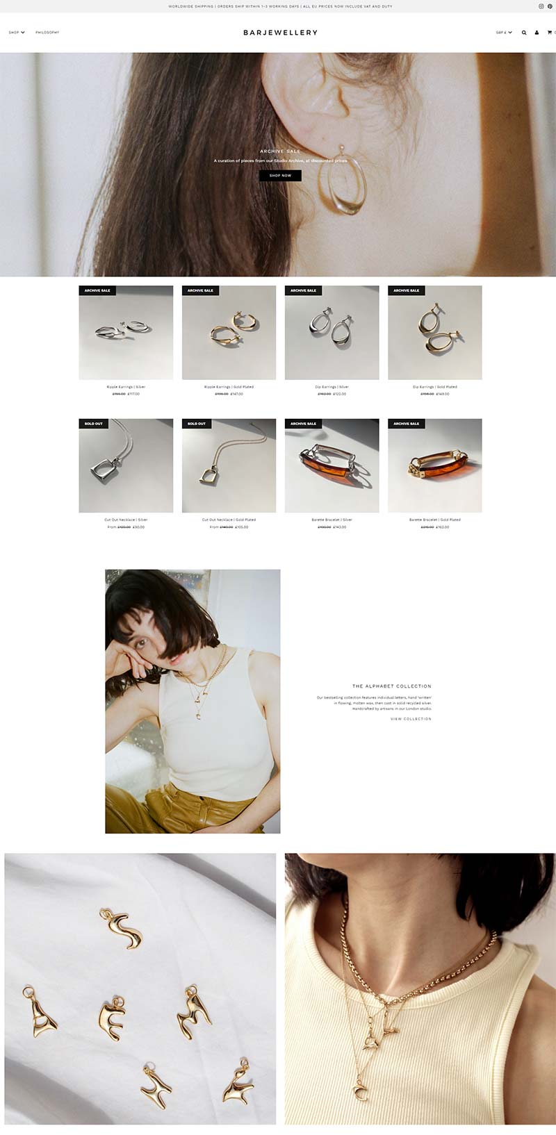 BAR Jewellery 英国时尚珠宝饰品购物网站