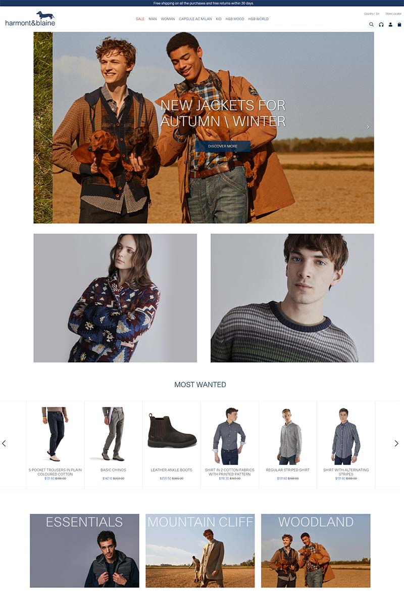 Harmont & Blaine 意大利休闲时装品牌购物网站