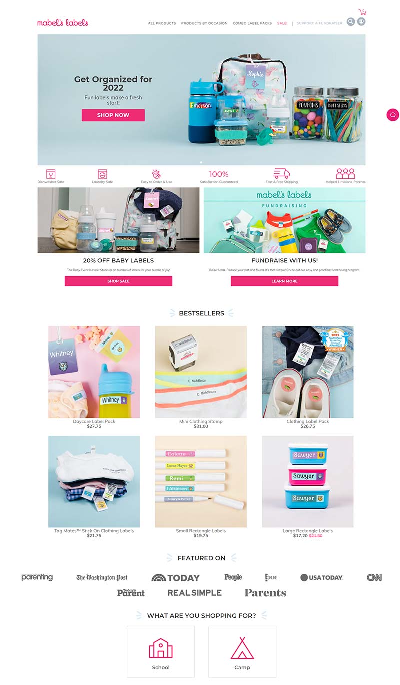 Mabel's Labels 美国家庭耐用标签品牌购物网站