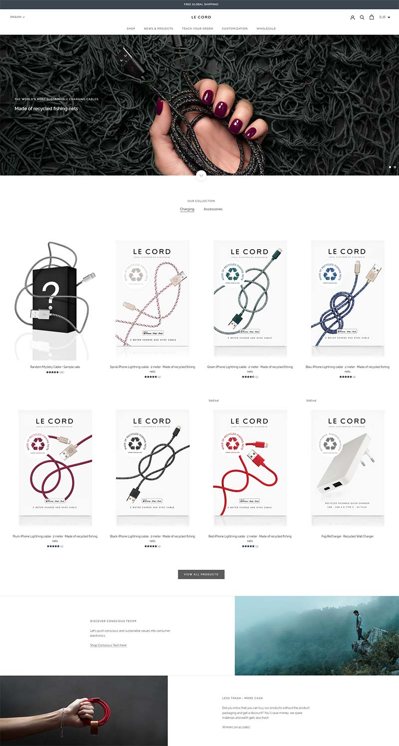 Le Cord 瑞典海洋环保数据线购物网站
