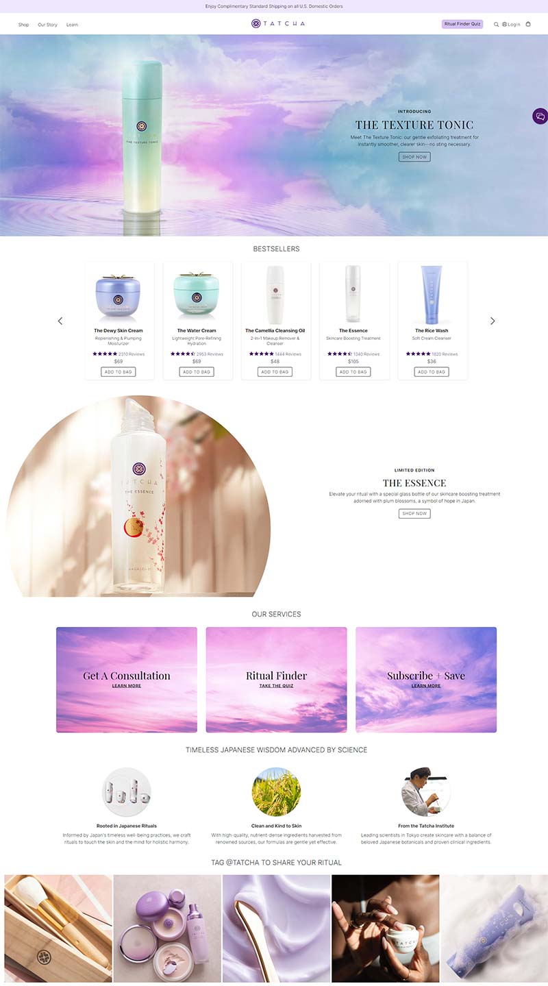 Tatcha 日本天然植物护肤品牌购物网站