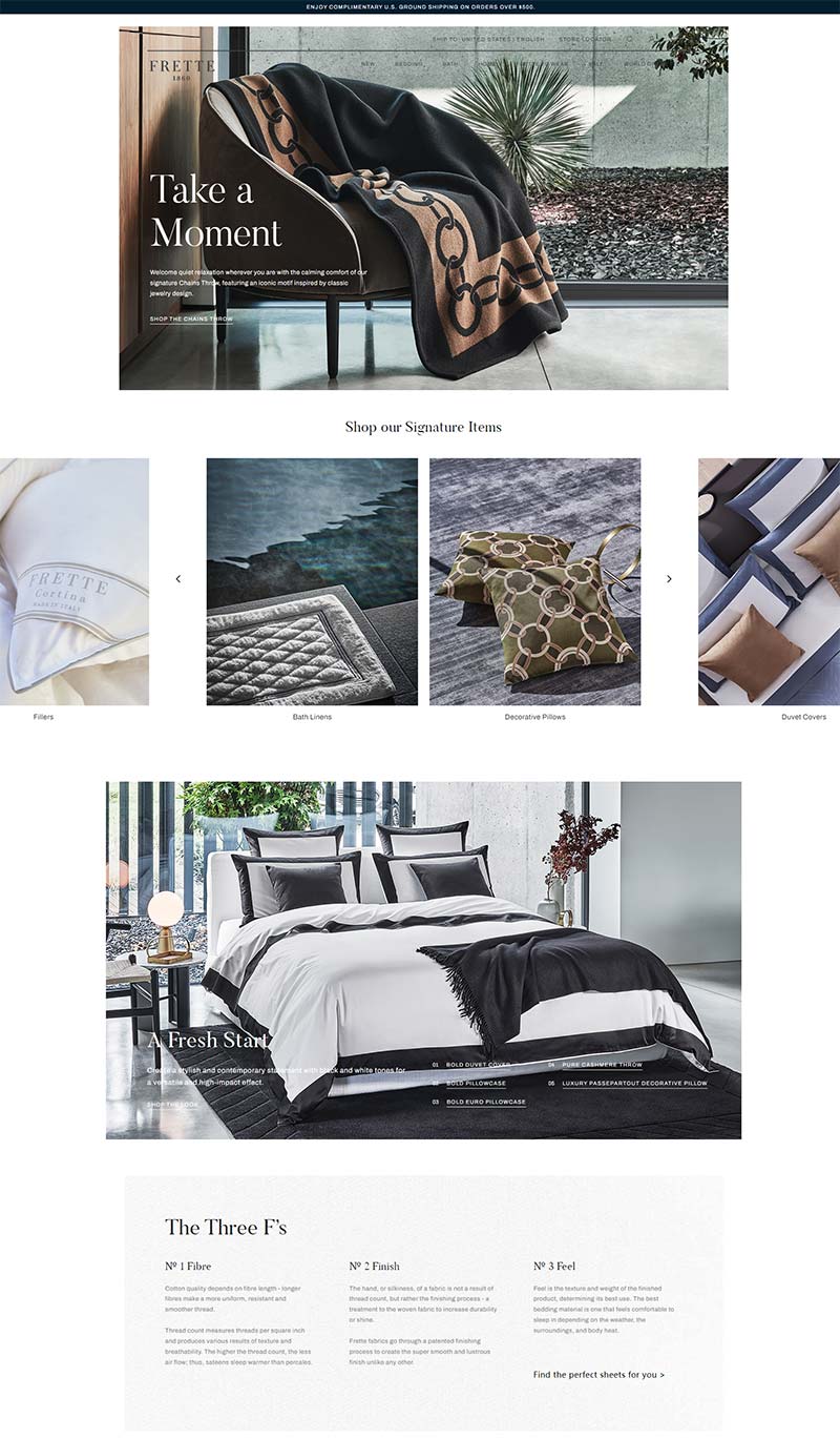 FRETTE 芙蕾特-意大利高端床上用品购物网站