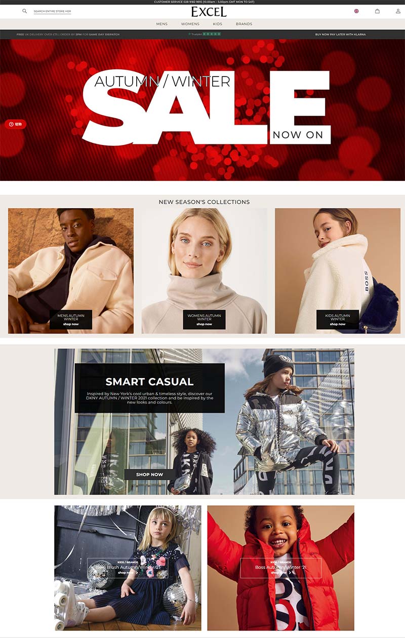 Excel Clothing 英国设计师服饰品牌购物网站