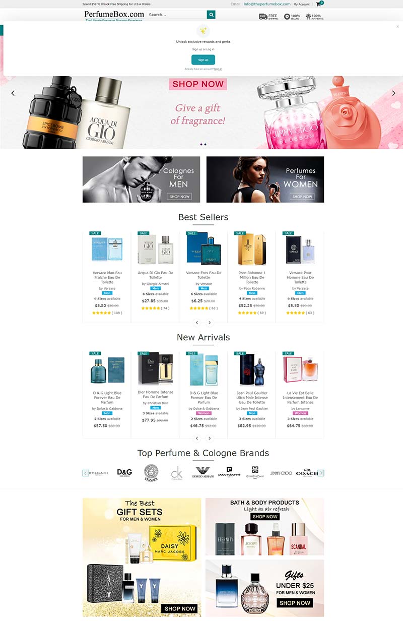 PerfumeBox 美国品牌香水折扣网站