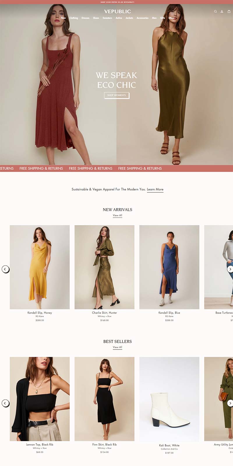 Vepublic 美国环保服饰品牌购物网站