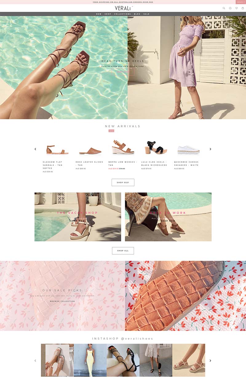 Verali Shoes 澳大利亚时尚女鞋品牌购物网站