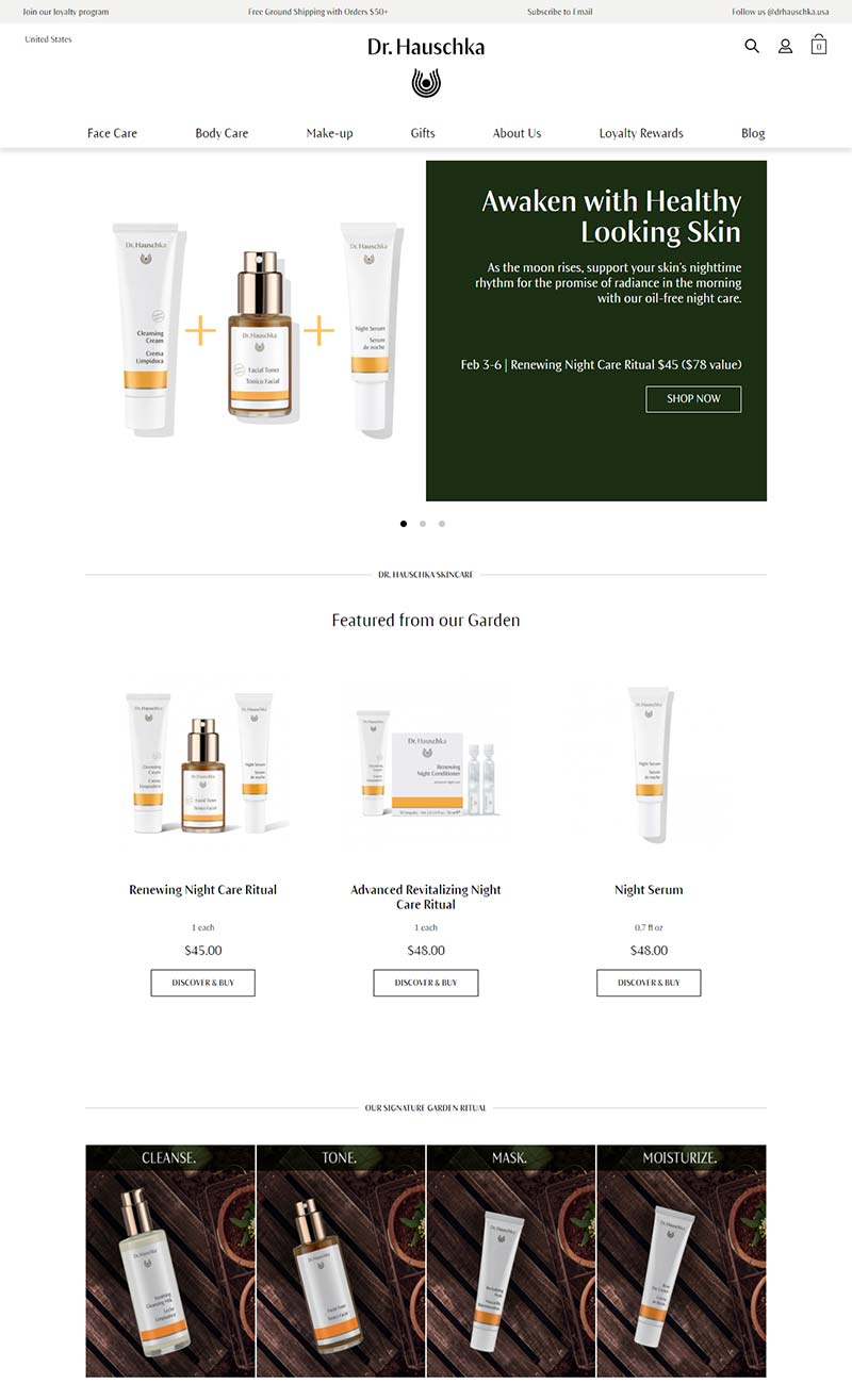 Dr. Hauschka 美国天然植物护肤品牌购物网站