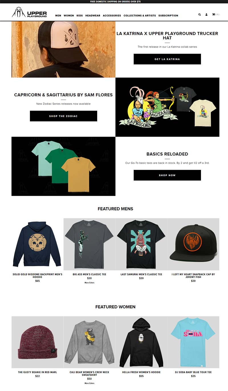 Upper Playground 美国街头服饰品牌购物网站