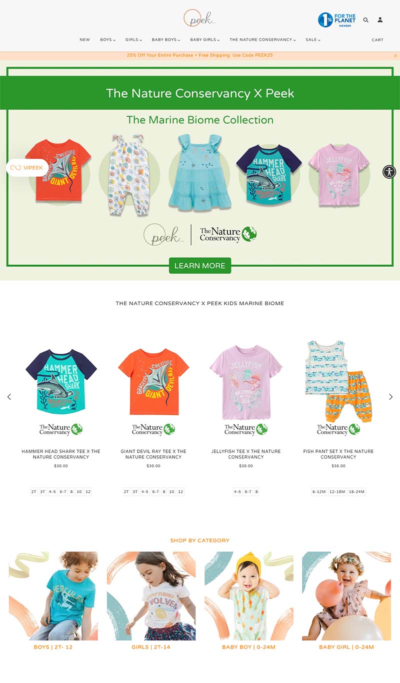 Peek Kids 美国婴童服饰品牌购物网站