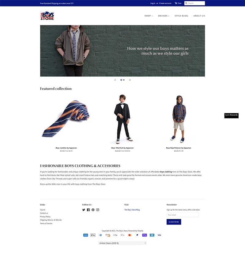 The Boy's Store 美国时尚男童服饰购物网站