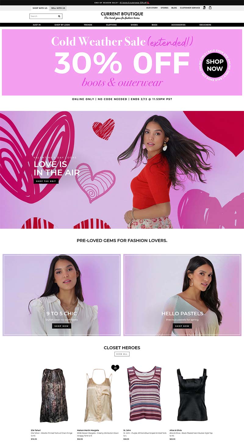 Current Boutique 美国时尚潮流服饰购物网站