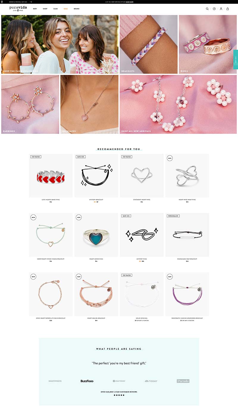 PuraVida Bracelets 美国时尚手工饰品购物网站