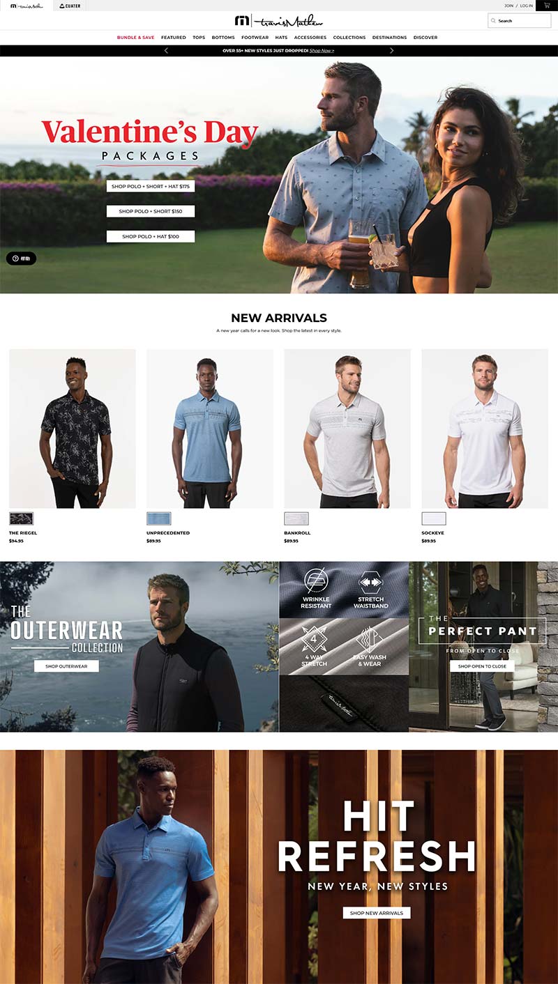 Travis Mathew 美国休闲男装品牌购物网站