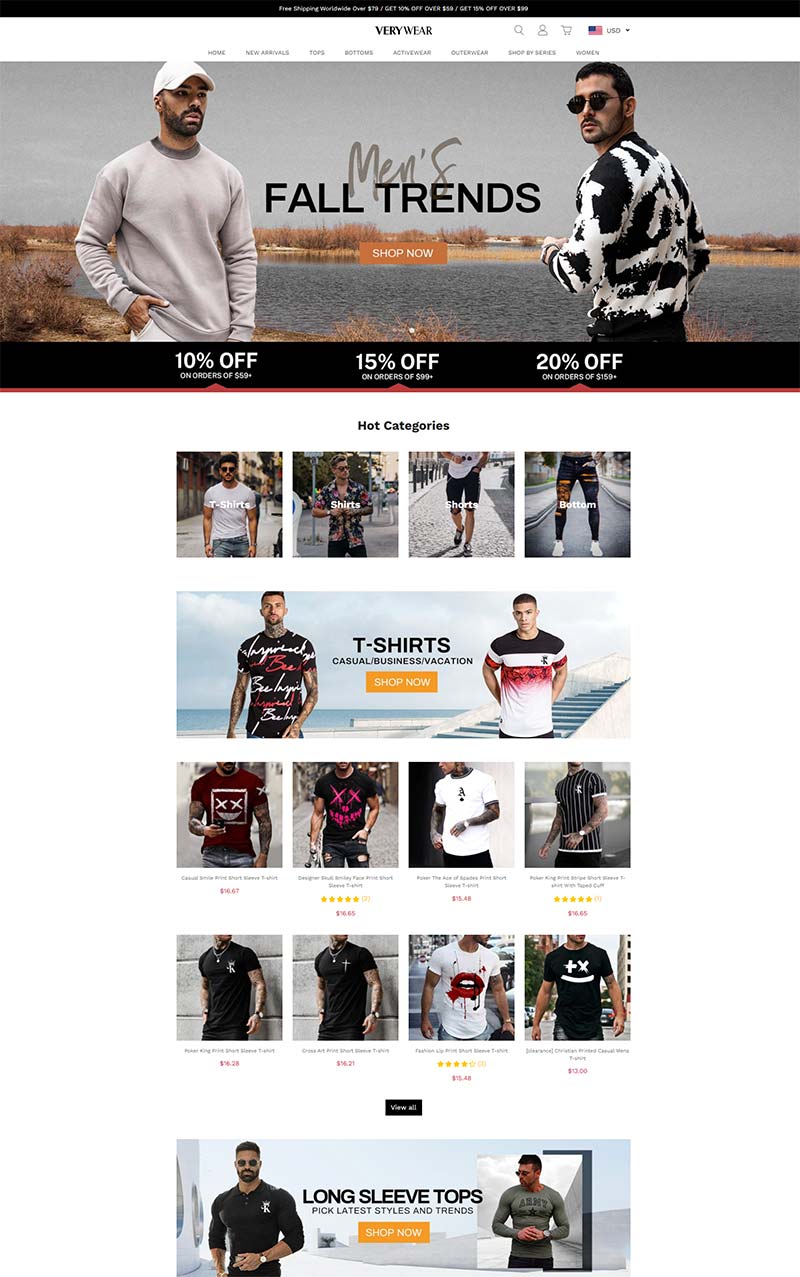 VERYWEAR 美国男士时装品牌购物网站