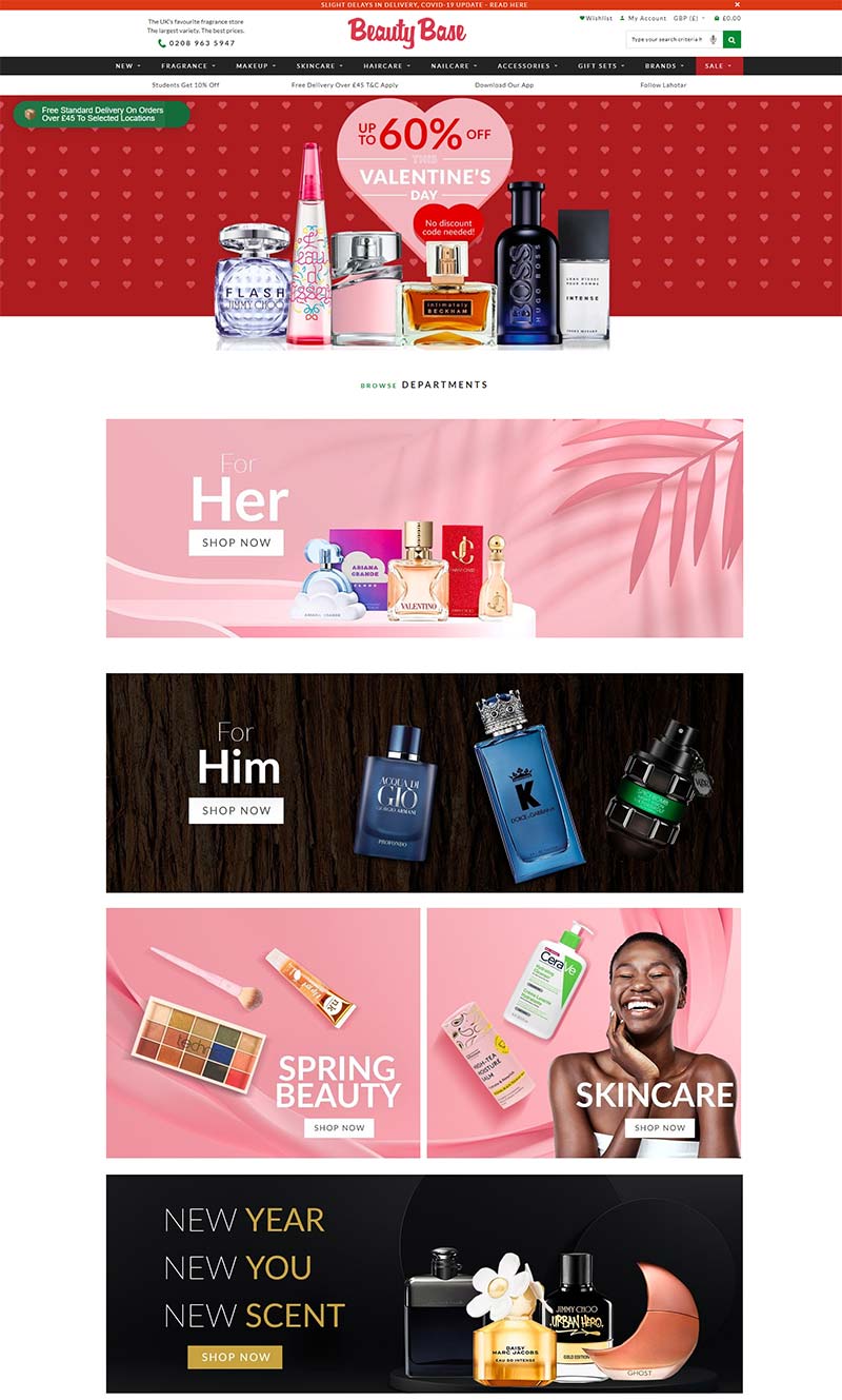 Beauty Base 英国香水美容品牌购物网站