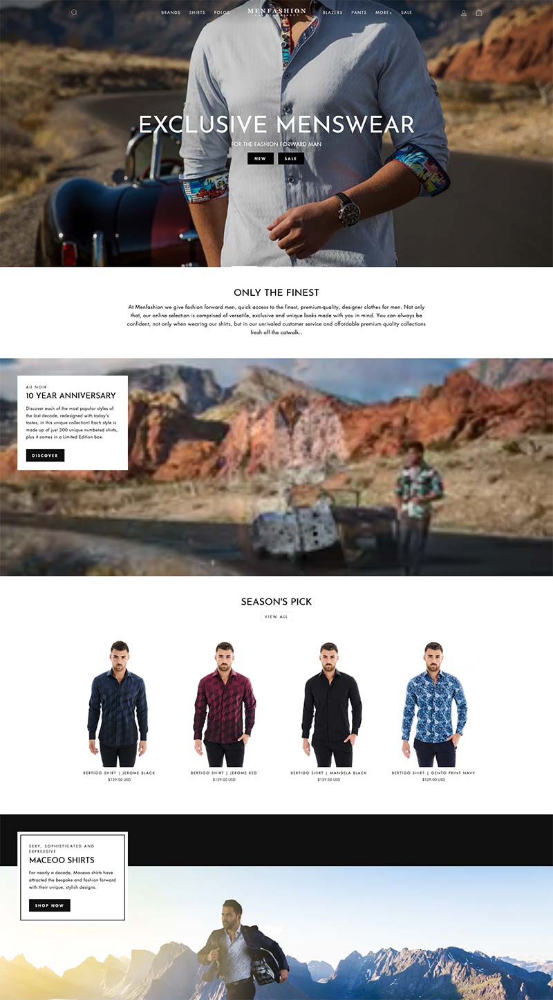 Menfashion 美国时尚男装品牌购物网站