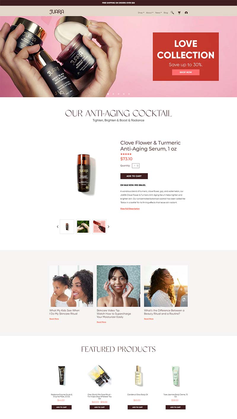 JUARA Skincare 美国植物护肤产品购物网站