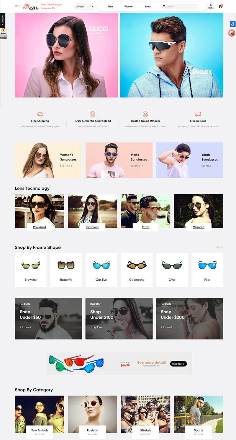 Sunglass Outlet 美国品牌太阳镜折扣网站