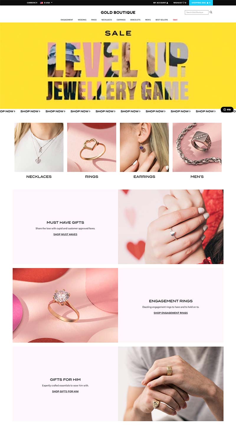 Gold Boutique 英国时尚珠宝品牌购物网站
