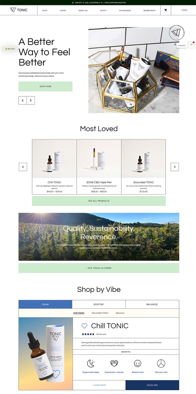 TONIC 美国CBD保健产品购物网站