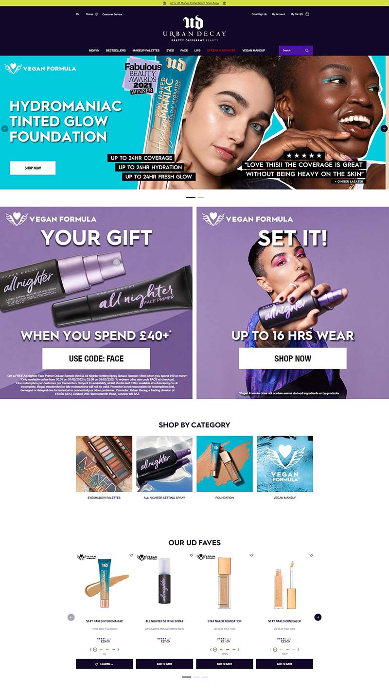 Urban Decay UK 美国彩妆品牌英国官网