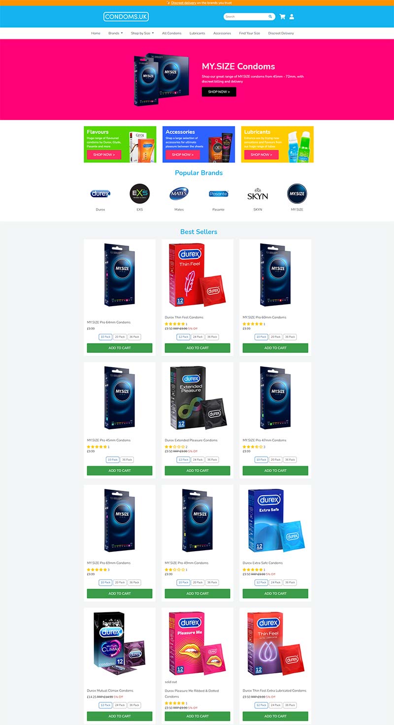 Condoms.uk 英国性生活用品购物网站