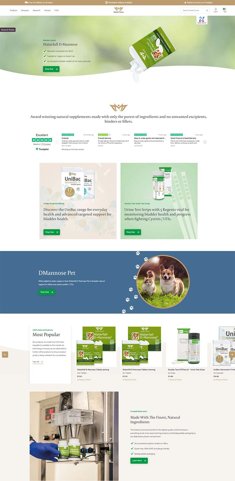 Sweet Cures 英国健康保健产品购物网站