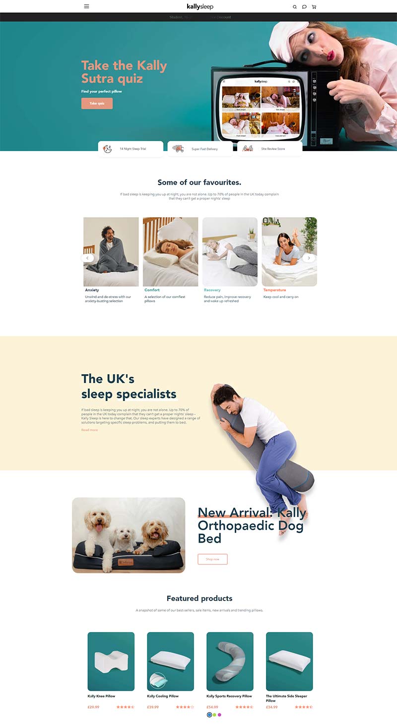 Kally Sleep 英国睡眠产品购物网站