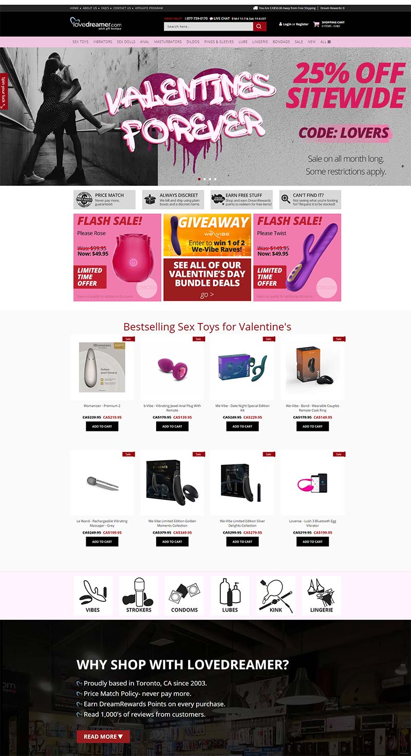 Lovedreamer 加拿大成人玩具购物网站