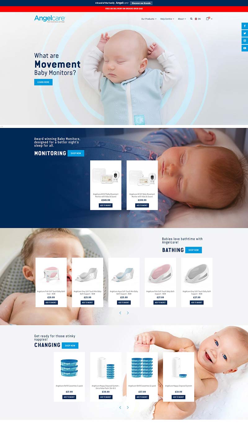 Angelcare 英国婴儿呼吸监测产品购物网站