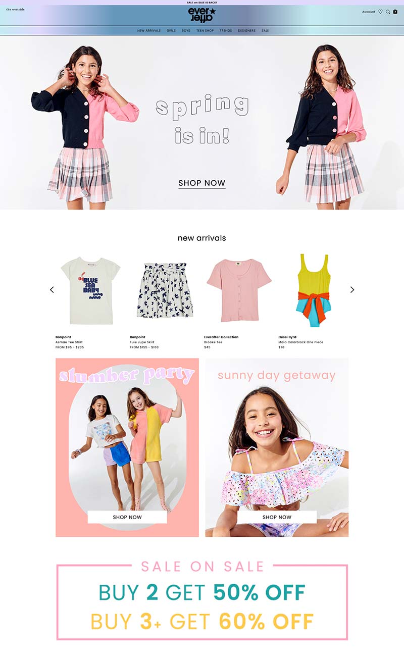 Everafter 美国女童服饰品牌购物网站