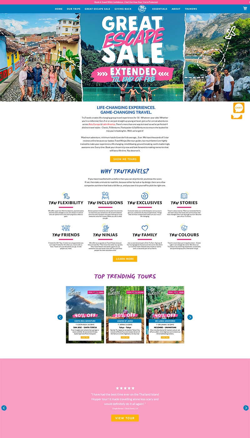 TruTravels 英国旅游度假预定网站